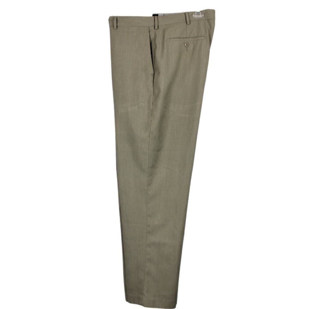 Dress Pants Flat Front Button Close Back Pockets Khaki/Tan Men's Sizeโ38 X 33